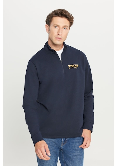 AC&Co / Altınyıldız Classics Erkek Lacı 2 İplik Pamuklu Standart Fit Normal Kesim Bato Yaka Sweatshirt Lacı