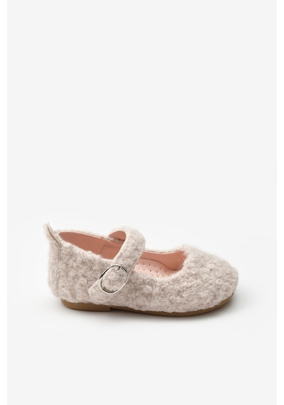 Le Mabelle Krem Peluş Teddy Kız Çocuk Ayakkabı Krem