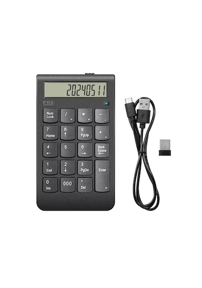 Cr43 2'si 1 Arada Kablosuz Bluetooth Ve 2.4 Ghz Bağlantı Nümerik Klavye Ve Hesap Makinesi Keypad Numlock Numped