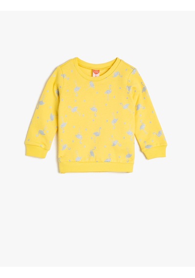 Koton Sim Detaylı Sweatshirt Sarı 0ymg19482ok