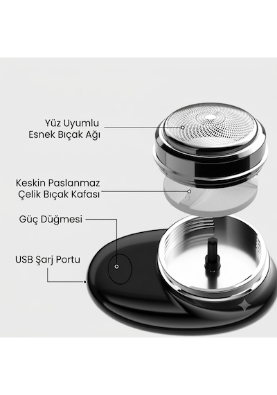 Mini Sakal Tıraş Makinesi Usb Şarjlı