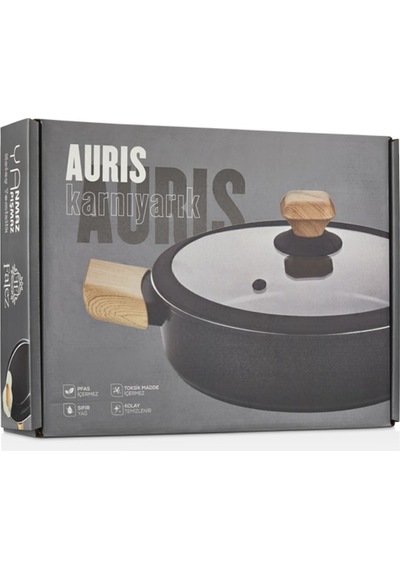 Auris 30 Cm Basık Tencere Siyah