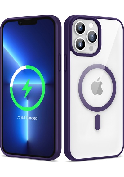 Zore Apple Uyumlu iPhone 13 Pro Kılıf Magsafe Wireless Şarj Özellikli Silikon Ege Kapak - Pemb Pembe