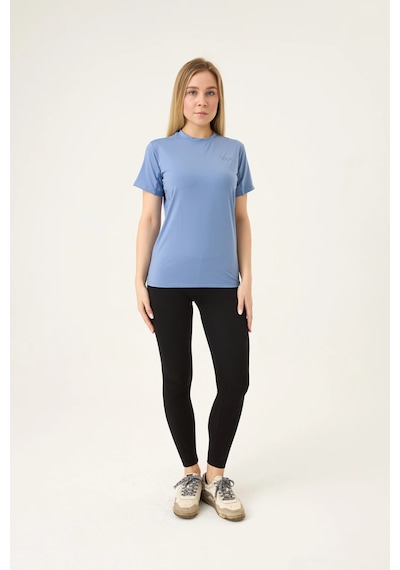 Zoor Kadın Kısa Kol Compression Fitness Gym Spor Body Tshirt Mavi