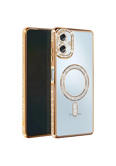 Samsung Galaxy A06 Joke Simli Magneticsafe Kılıf - Gold 0.2M-Çok Renkli