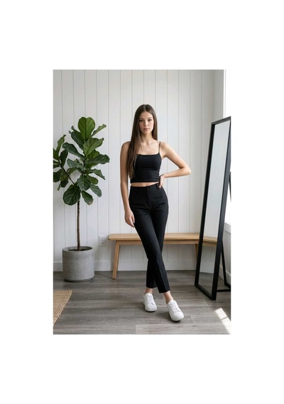 Lirona Kadın Tencel Modal Kumaş İnce İp Askılı Crop Top Body 3'lü Paket Siyah
