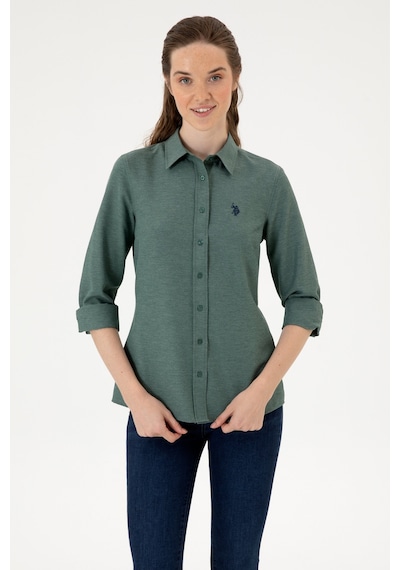 U.S. Polo Assn. Kadın Koyu Yeşil Uzun Kollu Basic Gömlek 50316711-VR079 U.S. Polo Assn. Kadın Koyu Yeşil Uzun Kollu Basic Gömlek 50316711-VR079