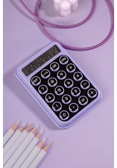 Renkli Ve Işık Enerjili Hesap Makinesi - Bl2122 Mor 124-Pembe