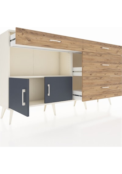 Arges Konsol Tek Raflı 4 Çekmeceli 2 Kapaklı 176x30x99 Aytaşı-ant Aytaşı-antrasit/çam Arges Konsol Tek Raflı 4 Çekmeceli 2 Kapaklı 176x30x99 Aytaşı-ant Aytaşı-antrasit/çam