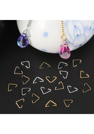 Anahtarlık Montaj Halkası Üçgen Takı Bağlantı Halkası 14x11 Mm 1000 Adet Gümüş Gümüş