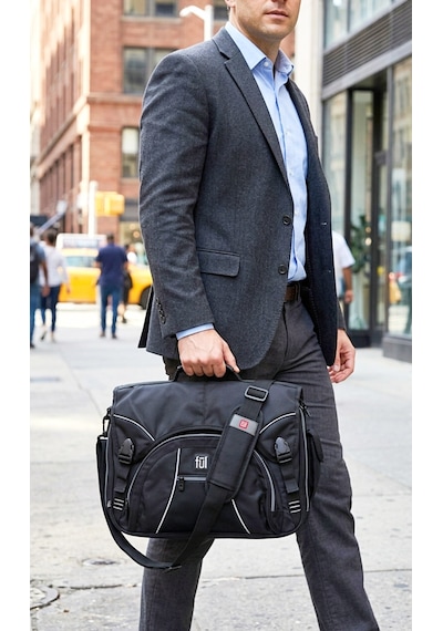Ful - Union Briefcase Siyah Gündelik Evrak Laptop Omuz El Çantası