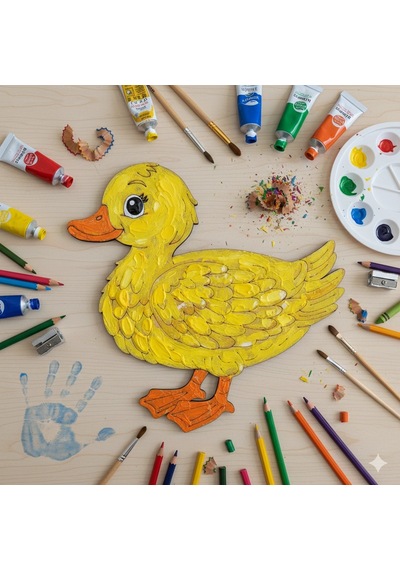 Boyanabilir Ahşap Ördek Figürü 15x15 Cm 10 Adet
