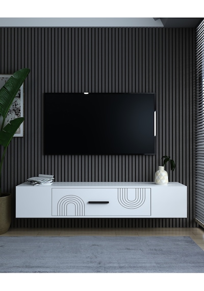 Kodakl2ct Duvara Montaj Tv Sehpası Beyaz-beyaz Beyaz-beyaz