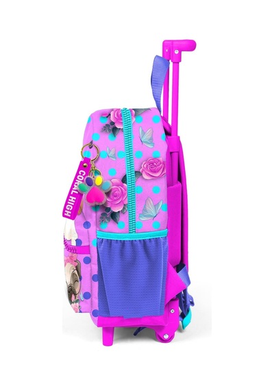 Minik Yuva Çekçekli Sırt Çantası Pembe Köpek Desenli İki Bölmeli 24050
