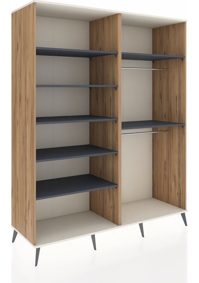 Kronos Gardrop 7 Raflı 2 Askılı 176x59x221 Çam-aytaşı/antrasit Beyaz Kronos Gardrop 7 Raflı 2 Askılı 176x59x221 Çam-aytaşı/antrasit Beyaz