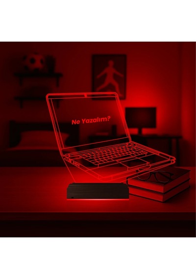 Luvivia Laptop Notbook Bilgisayar Kişiye Özel 3d Lamba - Masa Gece Lambası