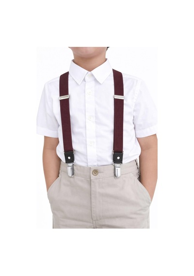 Hapshoe Ayarlanabilir Klipsli Bordo Çocuk Kemer Pantolon Askısı Bordo