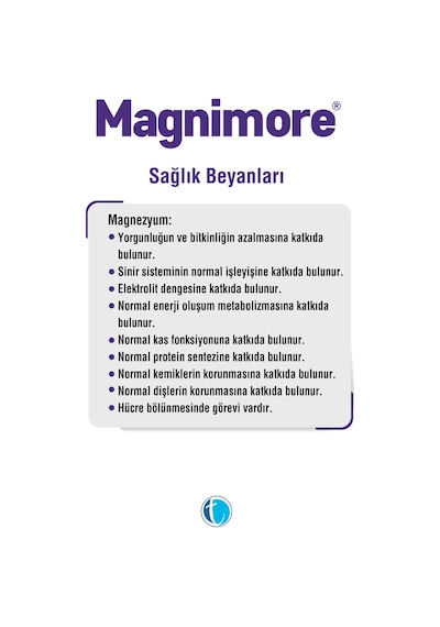 Magnimore Magnezyum Takviye Edici Gıda 60 Tablet