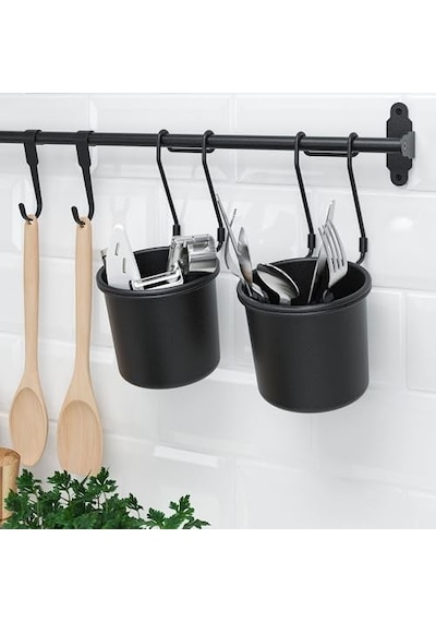 Ikea Kaşıklık, Çatal Kaşıklık Bıçaklık 14x16 Cm Siyah Renk Asılır Çok Renkli