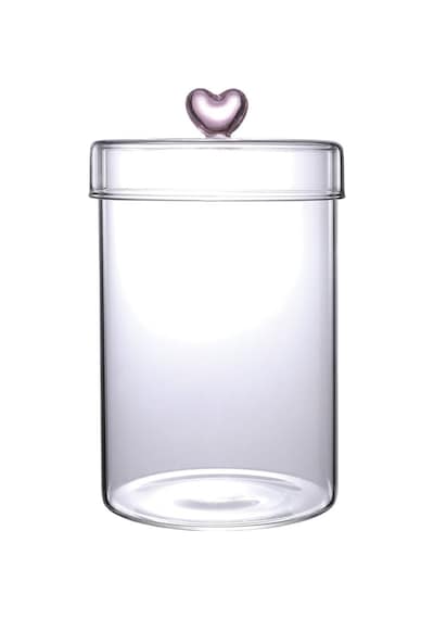 Hearts 950 Ml Borosilikat Cam Kavanoz 10x15 Cm Seffaf Şeffaf