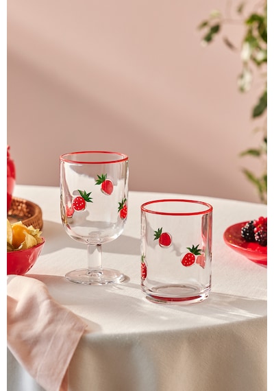 Karaca Strawberry Meşrubat Bardağı 420 ml Kırmızı