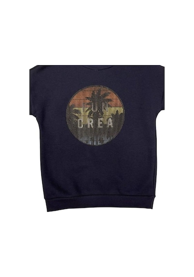Cantoy Erkek Çocuk İçi Şardonlu Baskılı Sweatshirt-15198 Lacivert