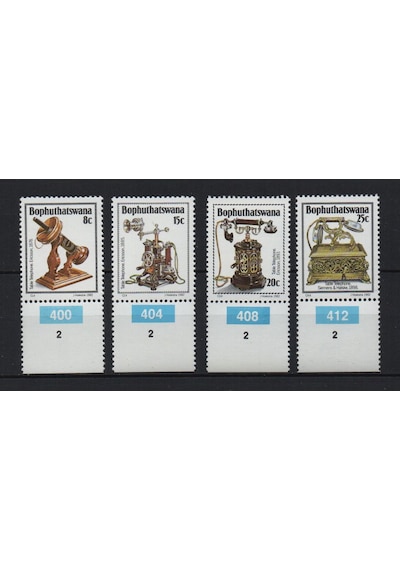 Güney Afrika Bophuthatswana 1982 Telefonun Tarihi 8-15-20-25 Cent Tam Seri Lt0037b  Teşhir Ürün