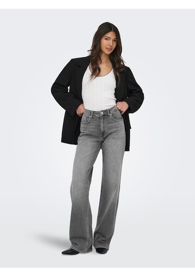 Only Onljuicy High Waist Wide Leg Fit Kadın Jean Pantolon 15372706 Gri