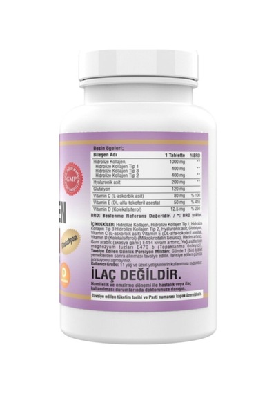 Collagen Kollajen 1000 Mg Tip 1-2-3 Vitamin C 180 Tablet