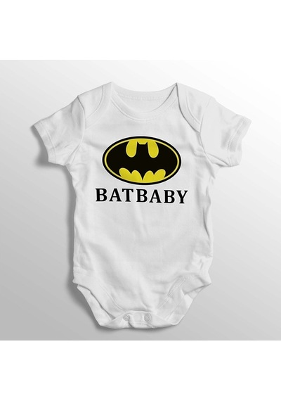 İmaj Tuğbababy Batbaby Yazılı Yazılı Baskılı Bebek Zıbını Beyaz