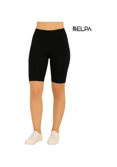 Belpa Sıla Sella Kadın Slim Fit Basic Kısa Tayt Siyah