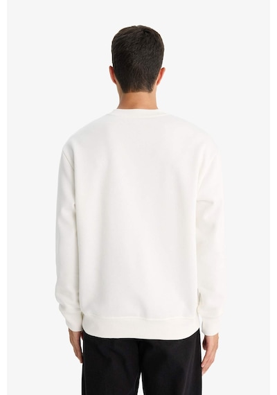 Defacto Relax Fit Bisiklet Yaka Kalın İçi Yumuşak Tüylü Basic Düz Sweatshirt T5139az25auwt32 Beyaz