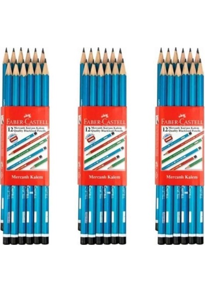 Faber-castell Kurşun Kalem Köşeli Mercanlı - 36 Adet