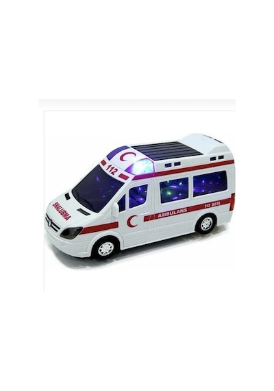 3d Işıklı Ve Sesli Oyuncak Ambulans Arabası Beyaz