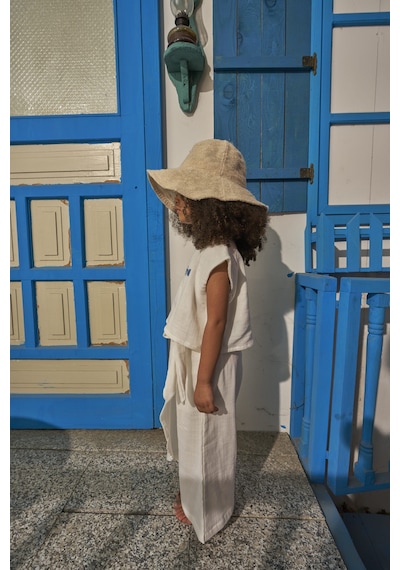 Ohlalakoala Mare Linen Kruvaze Pantolonlu Takım Beyaz