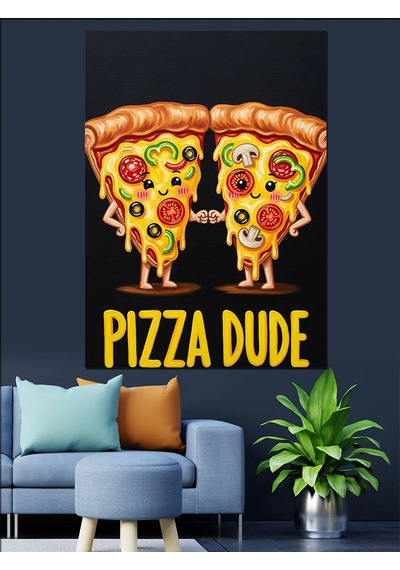 Ahşap Tablo El Ele Tutuşan Pizzalar