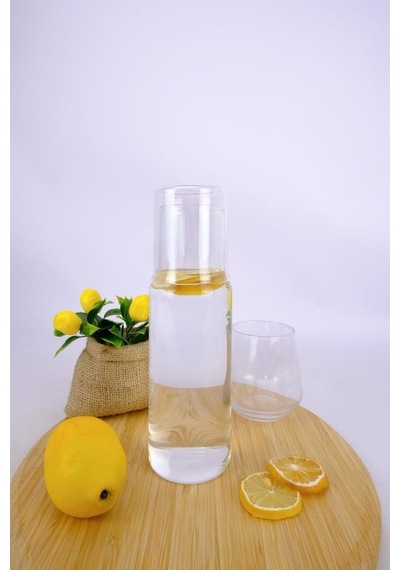 Digithome Cam Kapaklı Başucu Su Ve Meşrubat Sürahisi Karaf Şişe 600 Ml H2o75975 C1-1-18