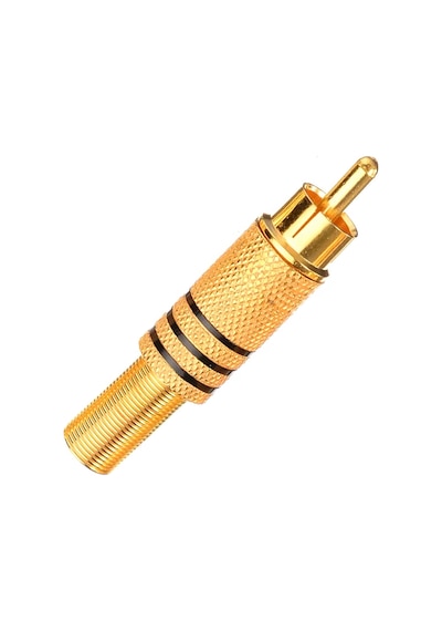 Tos Fiş Metal Altın Gold Erkek Konnektör Siyah-kırmızı Kodlu Rc