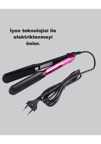Seramik Plakalı Saç Düzleştirici - Plaka Kilitli Ve Elektriklenme Önleyici