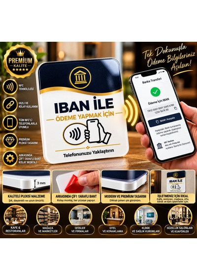 Premium Nfc Pleksi Kart Telefonla Temassız Banka Bilgisi Görüntüleme Banka Bilgi Kartı