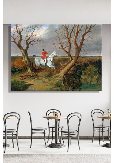 Yatay Kanvas Tablo Tekli Ev Kafe Ofis John Frederick Herring The Suffolk Hunt: Gone Away Eseri 2777