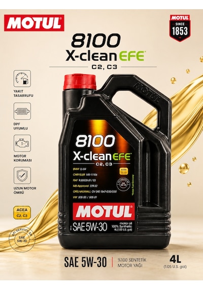 Motul 8100 X-Clean Efe 5W-30 Motor Yağı 4 L