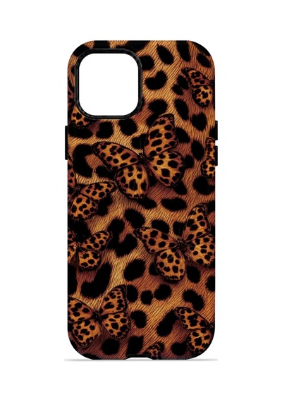 Velvoria Valestra Kelebekli Leopar Apple iPhone Uyumlu 12 Pro Max Darbe Korumalı Kılıf Valestra Select - Kelebekli Leopar