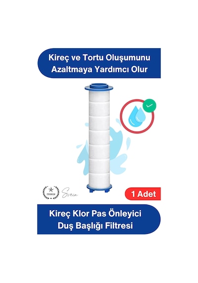Filtre 1 Adet Duş Başlığı Filtresi Kireç Klor Pas Önleyici Yedek Filtre Seti Pamuk Su Arıtma Kartuş Standart