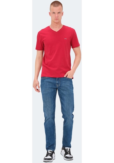 Slazenger KAIJA Erkek V Yaka Kırmızı Tişört