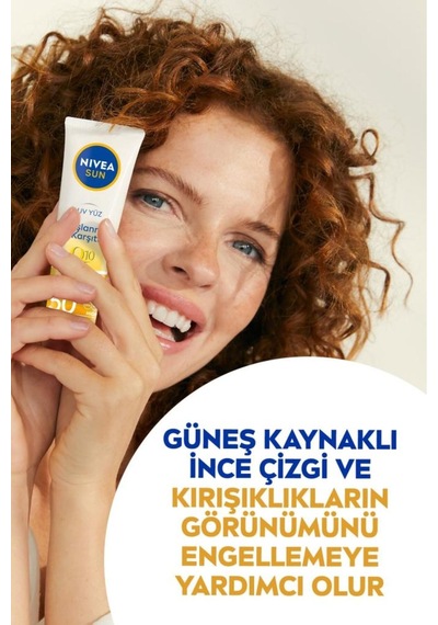 Sun Yüz Kremi 50ml Spf50 Yüksek Güneş Koruyucu  Görünümü Engelleyici