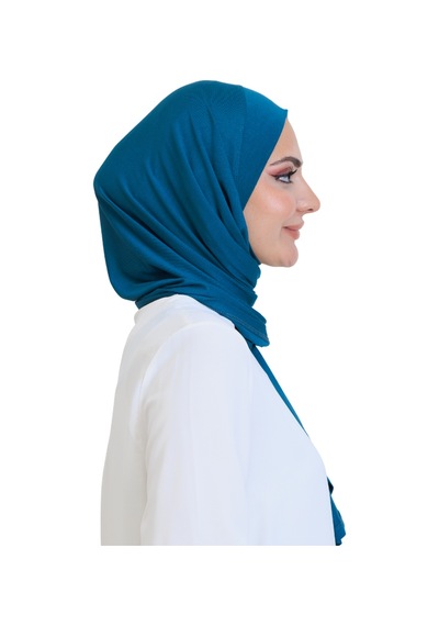 Modish Group Penye Boyun Kapamalı Şal Başörtü Hazır Giyim Turban Esnek Jersey Şal Turkuaz