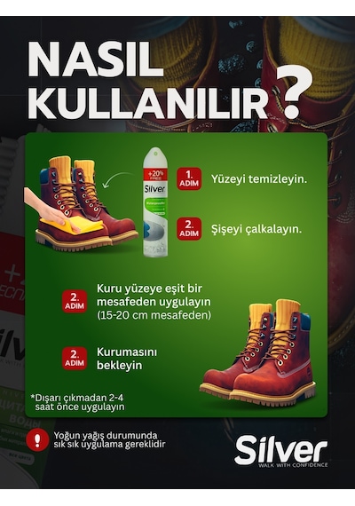 Silver Su Itici Su Geçirmezlik Ve Yağmur Kaydırıcı Önleyici Sprey 300 ML