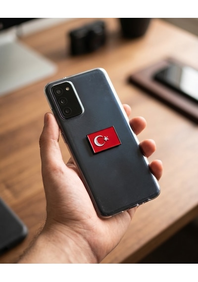 Türkiye Bayrağı Telefon Sticker 3d Metal Tasarım, Premium Kalite Arka Süs A300129