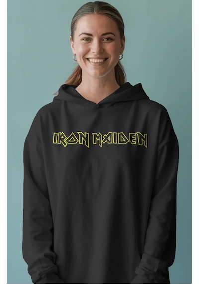 Sevbano Iron Maiden Rock Metal Müzik Grubu Sırt Baskılı Unisex Oversize P Siyah
